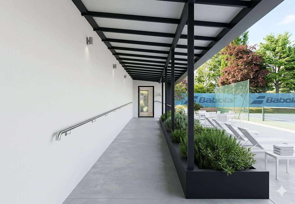 Rampe d'accès PMR vestiaires JSA Tennis Maisons-Alfort